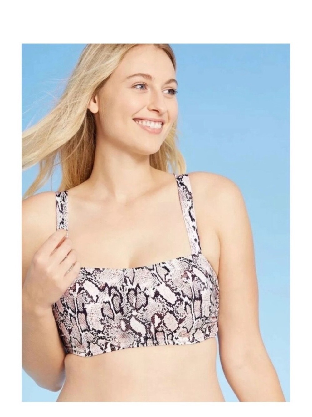 Shade & Shore Snake-Print Bandeau Top